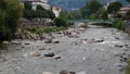 Passirio river with flowing water in Lana - Italy