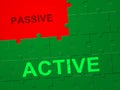 Passive Or Active Jigsaw Means Aggressive Energetic Action 3d Illustration