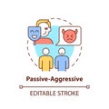 Passive-aggressive concept icon