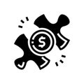passive financial freedom money glyph icon vector illustration Royalty Free Stock Photo