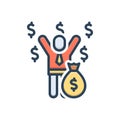 Color illustration icon for Passive, benefit and earnings