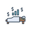 Color illustration icon for Passive, sleep and benefit