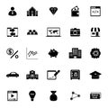 Passive income icons on white background