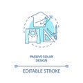 Passive solar design blue concept icon