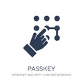 Passkey icon. Trendy flat vector Passkey icon on white background from Internet Security and Networking collection
