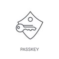 Passkey linear icon. Modern outline Passkey logo concept on whit