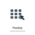 Passkey vector icon on white background. Flat vector passkey icon symbol sign from modern internet security and networking