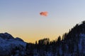 Isolated cloud in the Dolomites at sunset Royalty Free Stock Photo