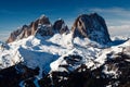 Passo Sella Peak on the Ski Resort of Canazei Royalty Free Stock Photo