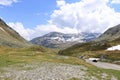 Passo Spluga ( SplÃ¼gen Pass ) marking the boundary between Italy and Switzerland