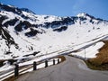 Alpine snowy landscape in spring