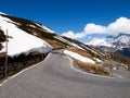 Alpine snowy landscape in spring