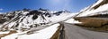 Alpine snowy landscape in spring