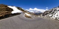 Alpine snowy landscape in spring