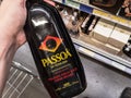 Passoa logo on a bottle for sale in Belgrade.