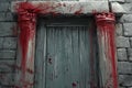 Passover, blood on the doorpost, Bible story. Generative AI