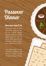 Passover dinner, seder pesach. table with passover plate and traditional food