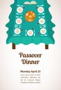 Passover dinner, seder pesach. table with passover plate and traditional food