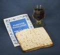 Passover Haggadah, Matzo, and Glass of Wine