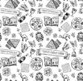 Passover Jewish holiday Pattern in doodle style