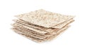 Passover matzos isolated on white. Pesach celebration Royalty Free Stock Photo