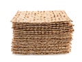 Passover matzos isolated on white. Pesach celebration Royalty Free Stock Photo