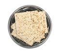 Passover matzos isolated on white. Pesach celebration Royalty Free Stock Photo