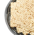 Passover matzos isolated on white. Pesach celebration Royalty Free Stock Photo