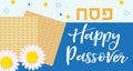 Passover poster, invitation, flyer, greeting card. Pesach template for your design with matzah. Jewish holiday