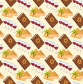 Passover seamless pattern. Pesach endless background, texture. Jewish holiday backdrop. Vector illustration. Royalty Free Stock Photo