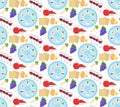 Passover seamless pattern. Pesach endless background, texture. Jewish holiday backdrop. Vector illustration. Royalty Free Stock Photo