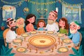 Passover seder celebration greeting card