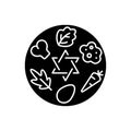 Passover Seder plate black glyph icon Royalty Free Stock Photo