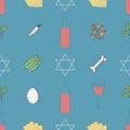 Passover seder plate seamless pattern