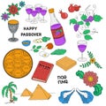 Passover symbols doodles set