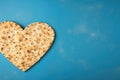 traditional Jewish food, Jewish matzo cake in the shape of a heart, place for text