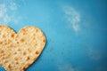 Passover, traditional treat, Jewish matzo cake in the shape of a heart, place for text