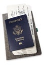 Passport and airline boarding pass tickets