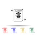 Passport, airport multi color style icon. Simple thin line, outline vector of Airport icons for ui and ux, website or mobile