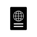 Passport with biometric data icon isolated on background. International travel passport document icon. Passport vector