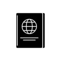 Passport black icon, vector sign on isolated background. Passport concept symbol, illustration