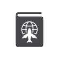 Passport black vector icon