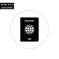 Passport black and white flat icon