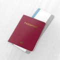 Passport and blank boarding pass