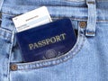 Passport and Boarding Pass in Jeans Pocket