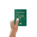 Passport book with hand holding, Identification citizen, Vector, Illustration