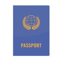 Passport cover front view. Solid and flat color style. Vector illustration.