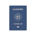 Passport covid-19 for free movement around the world isolated on white background Royalty Free Stock Photo