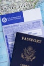 Passport with customs declaration Royalty Free Stock Photo