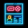 Passport Denial neon glow icon illustration